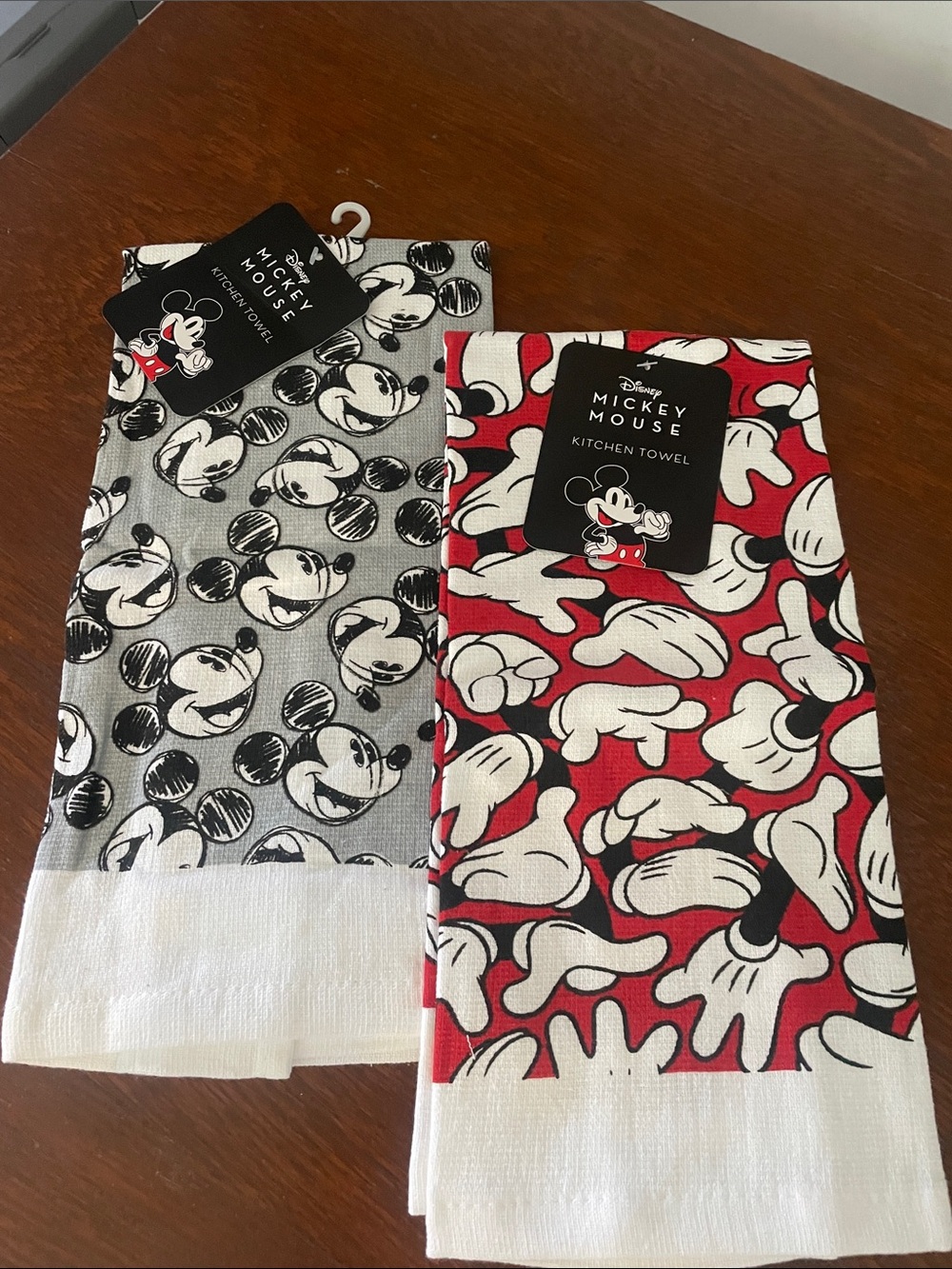 Disney Mickey Mouse Kitchen Towels - Red, Gray & White